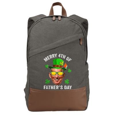 Funny St Patrick's Day Joe Biden Merry 4th Of Father's Day Cotton Canvas Backpack