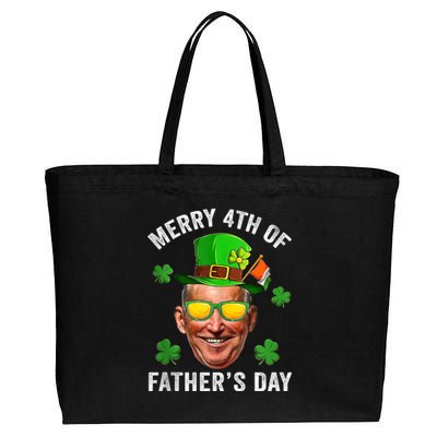 Funny St Patrick's Day Joe Biden Merry 4th Of Father's Day Cotton Canvas Jumbo Tote