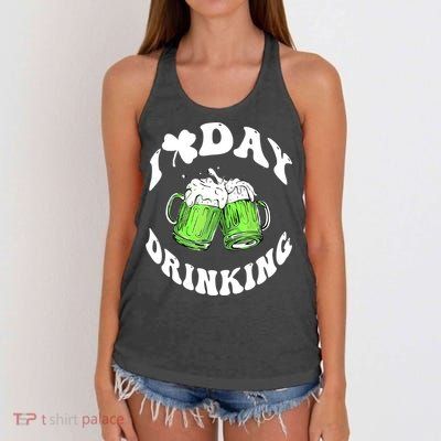 Funny St Patricks Day I Love Day Drinking Love Beers Gift Women's Knotted Racerback Tank