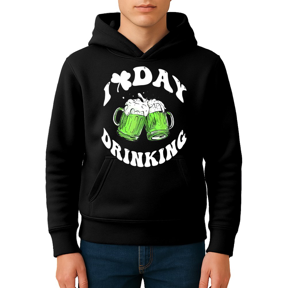 Funny St Patricks Day I Love Day Drinking Love Beers Gift Kids Hoodie