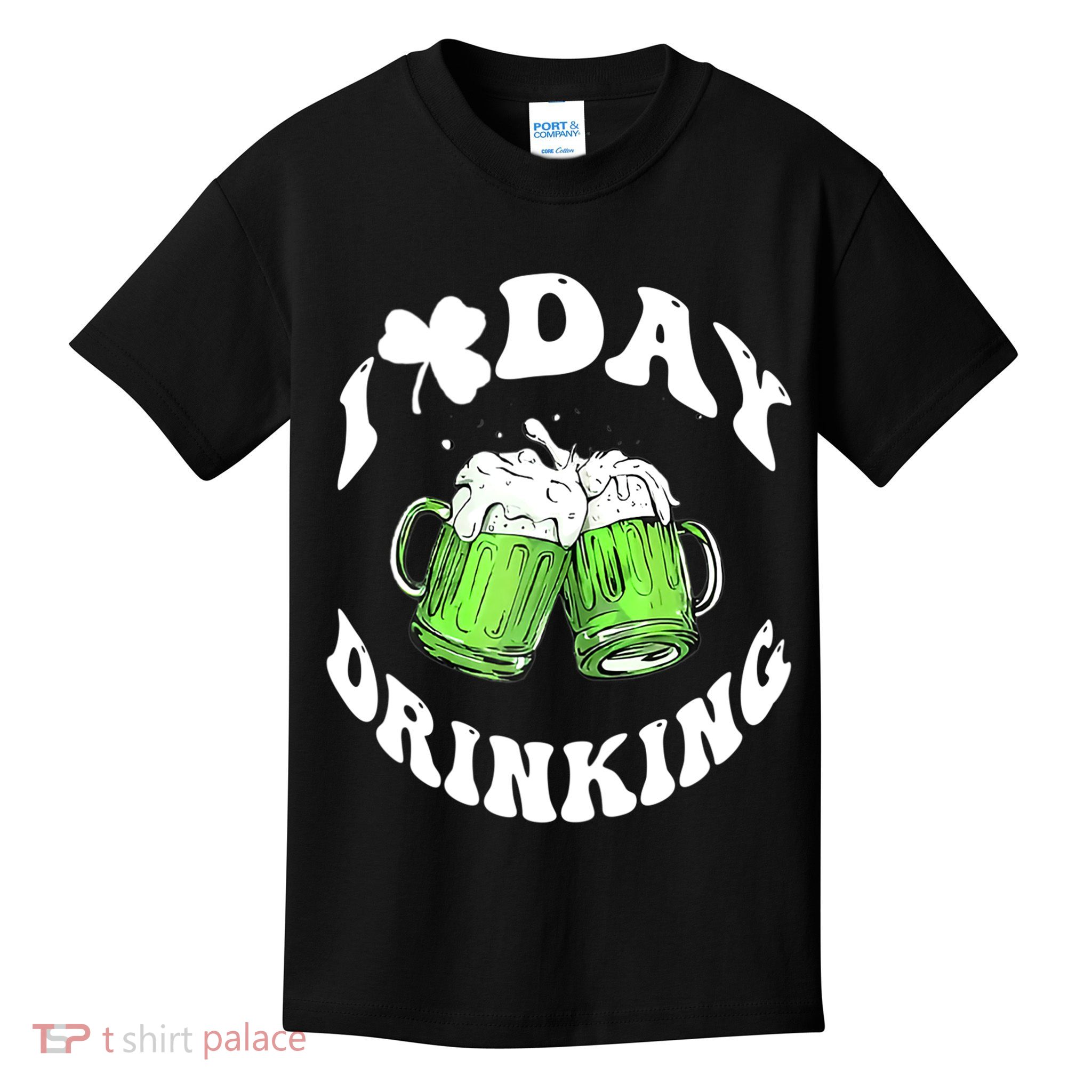 Funny St Patricks Day I Love Day Drinking Love Beers Gift Kids T-Shirt