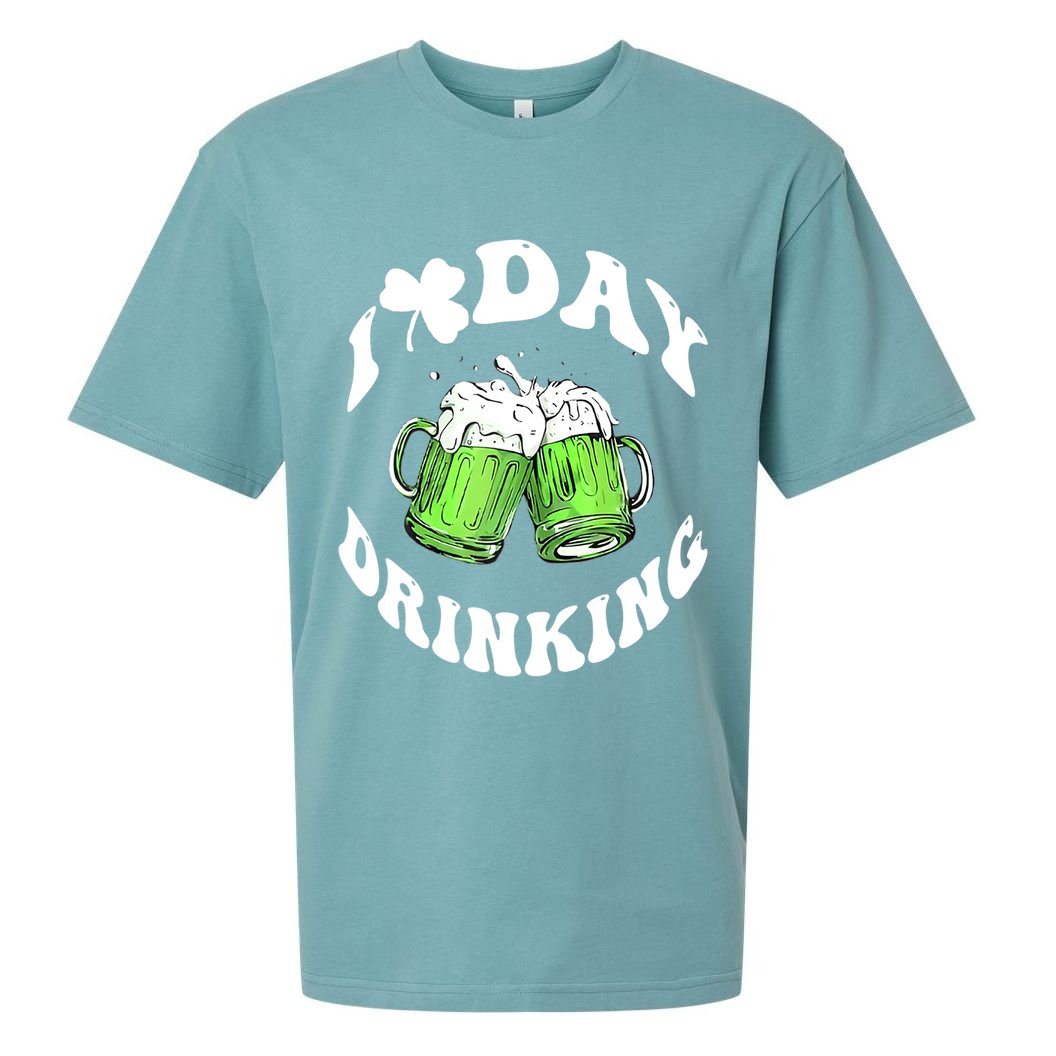 Funny St Patricks Day I Love Day Drinking Love Beers Gift Sueded Cloud Jersey T-Shirt