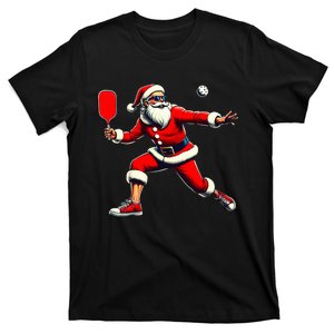 Funny Santa Playing Pickleball Paddleball Lover Christmas T-Shirt