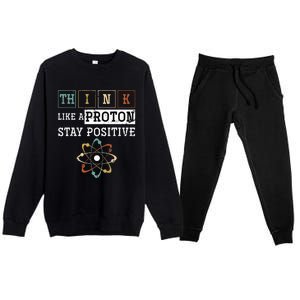 Funny Science Puns Proton Periodic Table Chemist Chemistry Premium Crewneck Sweatsuit Set