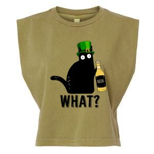 Funny St Patricks Day Black Cat Pattys Day Cat What Drinking Beer Gift Garment-Dyed Women's Muscle Tee