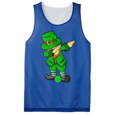 Funny St Patricks Day Dabbing Leprechaun Tennis Lover Great Gift Mesh Reversible Basketball Jersey Tank