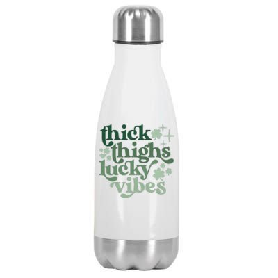 Funny St Patricks Day Lucky Vibes Stainless Steel Insulated Water Bottle