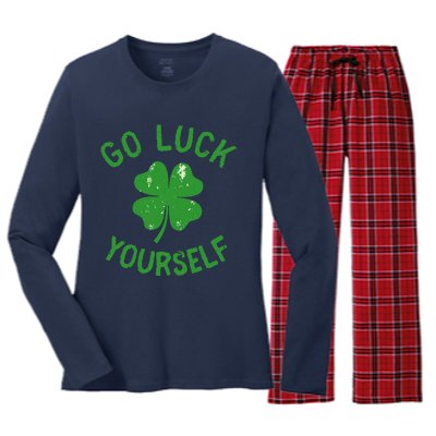 Funny Saint Patrick's Day Love For Adults Women Women's Long Sleeve Flannel Pajama Set 