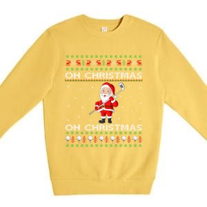 Funny Santa Playing Golf Sports Ugly Golf Christmas Gift Premium Crewneck Sweatshirt