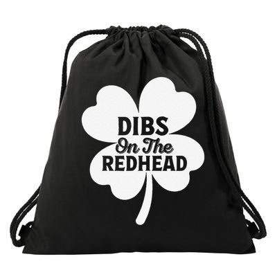 Funny St Patricks Day Irish Shamrock Dibs on the Redhead Drawstring Bag