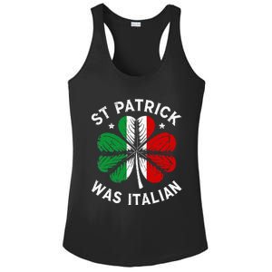 Funny St Patrick Was Italian St Patrick's Day Ladies PosiCharge Competitor Racerback Tank