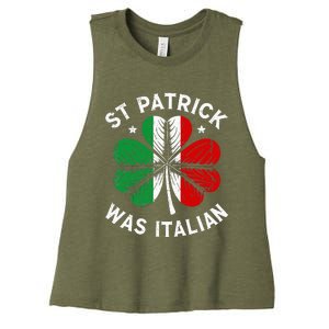 Funny St Patrick Was Italian St Patrick's Day Women's Racerback Cropped Tank