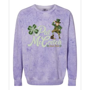 Funny St. Patrick's Day Pat McCrotch Irish Pub Leprechaun Colorblast Crewneck Sweatshirt