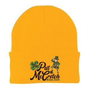 Funny St. Patrick's Day Pat McCrotch Irish Pub Leprechaun Knit Cap Winter Beanie