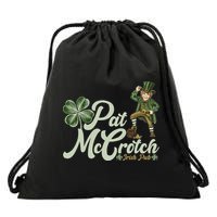 Funny St. Patrick's Day Pat McCrotch Irish Pub Leprechaun Drawstring Bag