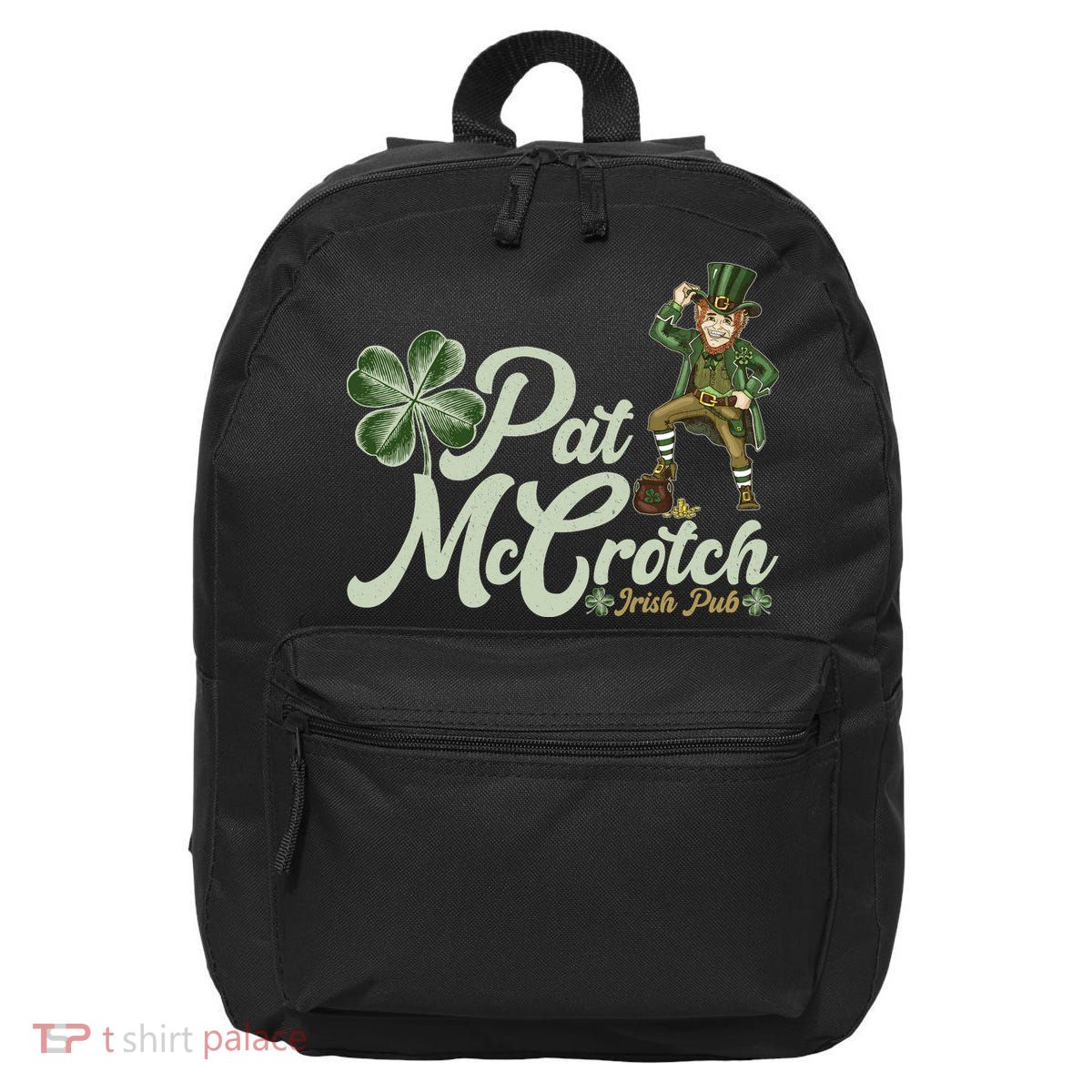 Funny St. Patrick's Day Pat McCrotch Irish Pub Leprechaun 16 in Basic Backpack