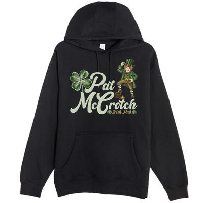 Funny St. Patrick's Day Pat McCrotch Irish Pub Leprechaun Premium Pullover Hoodie