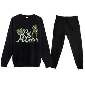 Funny St. Patrick's Day Pat McCrotch Irish Pub Leprechaun Premium Crewneck Sweatsuit Set