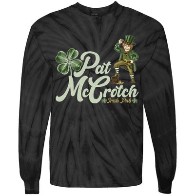 Funny St. Patrick's Day Pat McCrotch Irish Pub Leprechaun Tie-Dye Long Sleeve Shirt