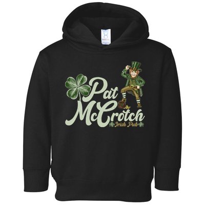 Funny St. Patrick's Day Pat McCrotch Irish Pub Leprechaun Toddler Hoodie