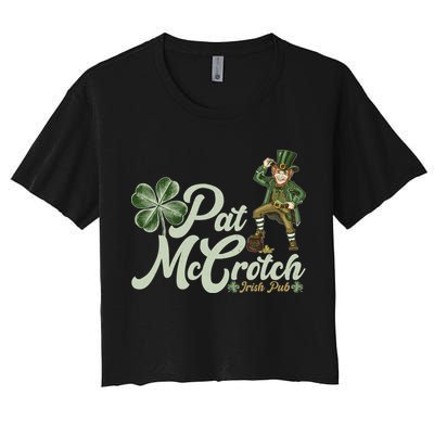 Funny St. Patrick's Day Pat McCrotch Irish Pub Leprechaun Crop Top
