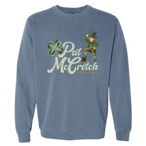 Funny St. Patrick's Day Pat McCrotch Irish Pub Leprechaun Garment-Dyed Sweatshirt