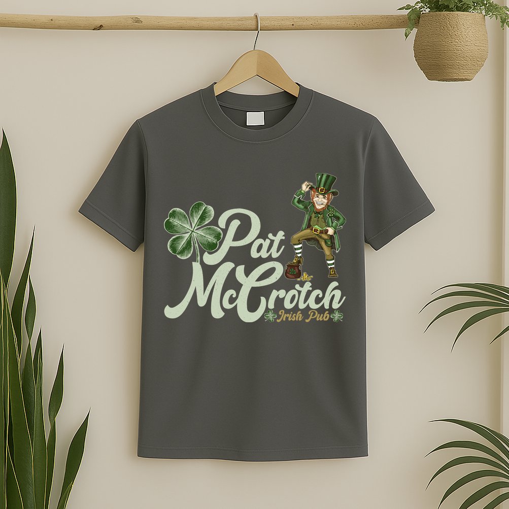 Funny St. Patrick's Day Pat McCrotch Irish Pub Leprechaun T-Shirt