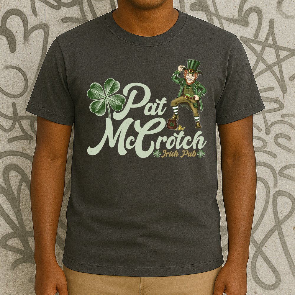 Funny St. Patrick's Day Pat McCrotch Irish Pub Leprechaun T-Shirt