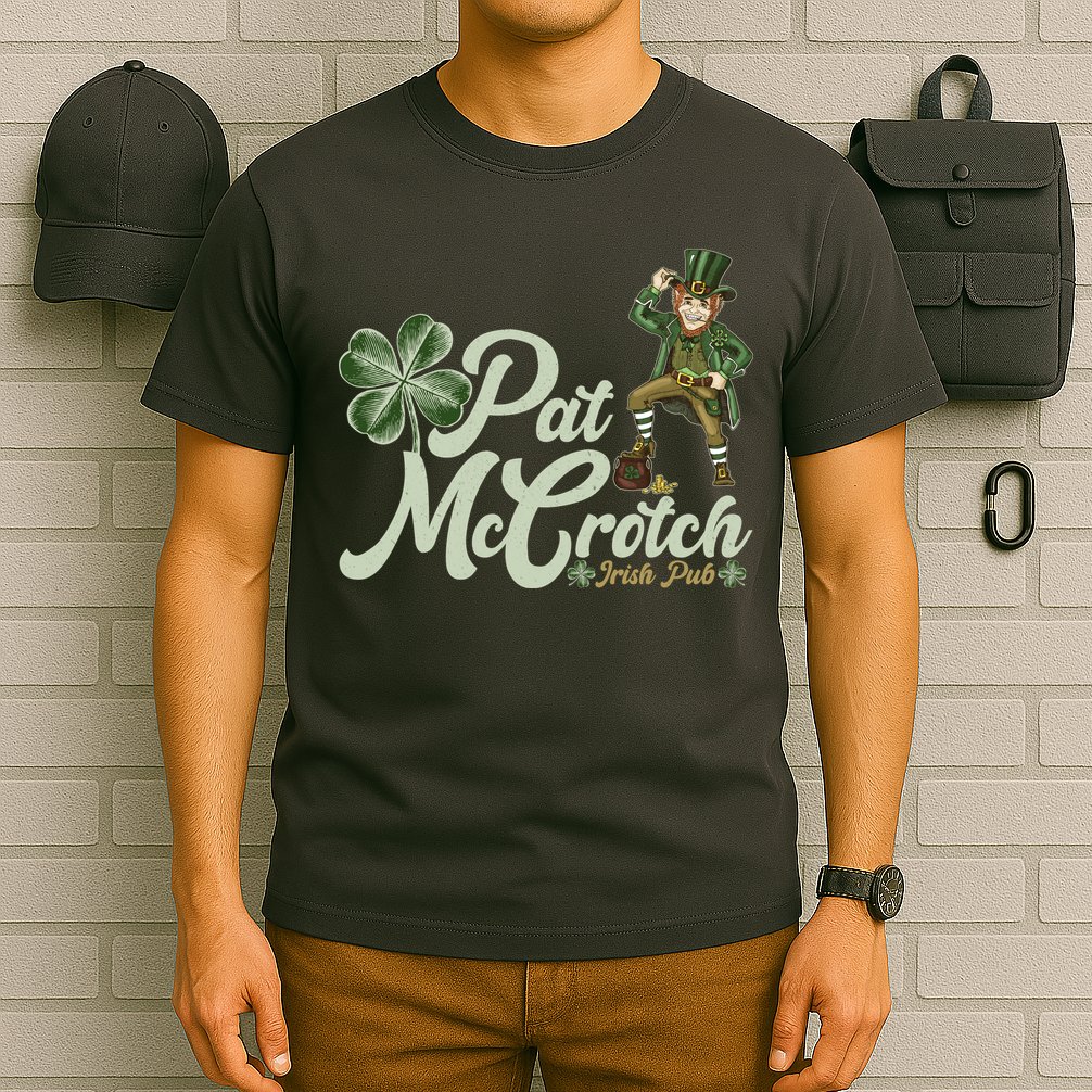 Funny St. Patrick's Day Pat McCrotch Irish Pub Leprechaun T-Shirt