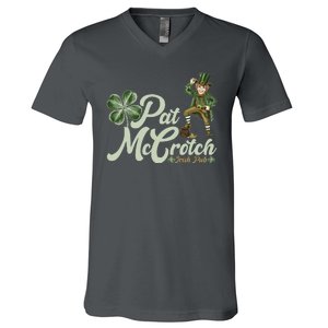 Funny St. Patrick's Day Pat McCrotch Irish Pub Leprechaun V-Neck T-Shirt