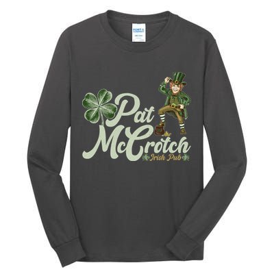 Funny St. Patrick's Day Pat McCrotch Irish Pub Leprechaun Tall Long Sleeve T-Shirt