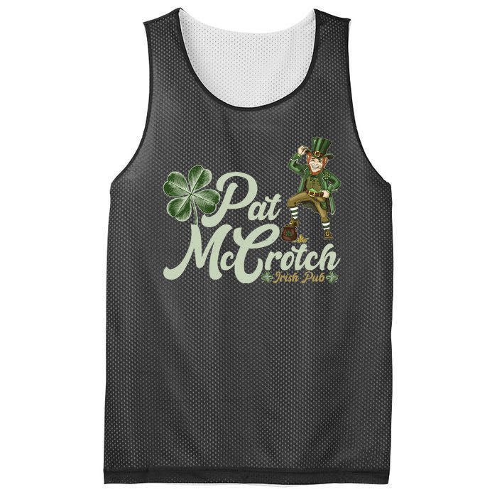 Funny St. Patrick's Day Pat McCrotch Irish Pub Leprechaun Mesh Reversible Basketball Jersey Tank