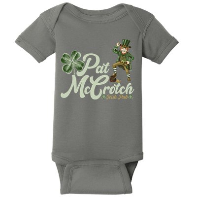 Funny St. Patrick's Day Pat McCrotch Irish Pub Leprechaun Baby Bodysuit