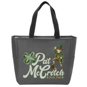 Funny St. Patrick's Day Pat McCrotch Irish Pub Leprechaun Zip Tote Bag