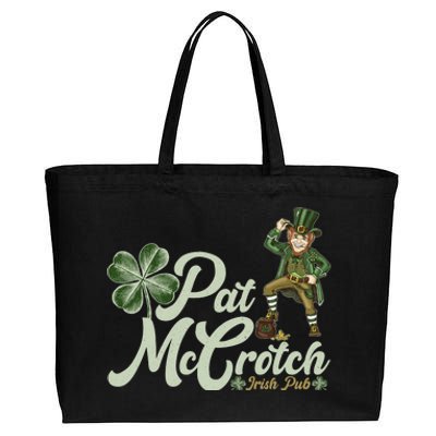 Funny St. Patrick's Day Pat McCrotch Irish Pub Leprechaun Cotton Canvas Jumbo Tote