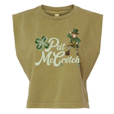 Funny St. Patrick's Day Pat McCrotch Irish Pub Leprechaun Garment-Dyed Women's Muscle Tee