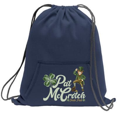 Funny St. Patrick's Day Pat McCrotch Irish Pub Leprechaun Sweatshirt Cinch Pack Bag