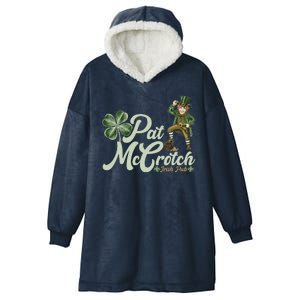 Funny St. Patrick's Day Pat McCrotch Irish Pub Leprechaun Hooded Wearable Blanket