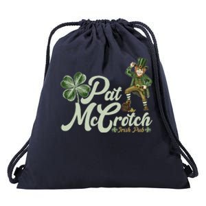 Funny St. Patrick's Day Pat McCrotch Irish Pub Leprechaun Drawstring Bag