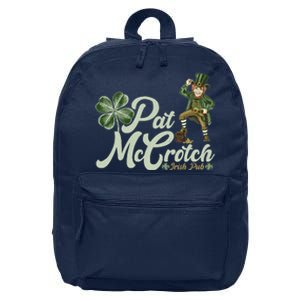 Funny St. Patrick's Day Pat McCrotch Irish Pub Leprechaun 16 in Basic Backpack