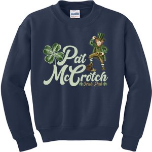 Funny St. Patrick's Day Pat McCrotch Irish Pub Leprechaun Kids Sweatshirt