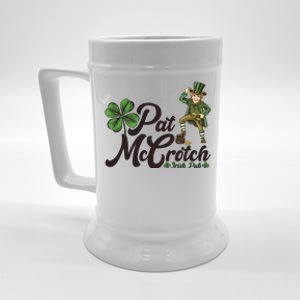 Funny St. Patrick's Day Pat McCrotch Irish Pub Leprechaun Beer Stein