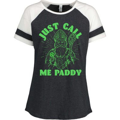 Funny Saint Patricks Day Just Call Me Paddy Enza Ladies Jersey Colorblock Tee