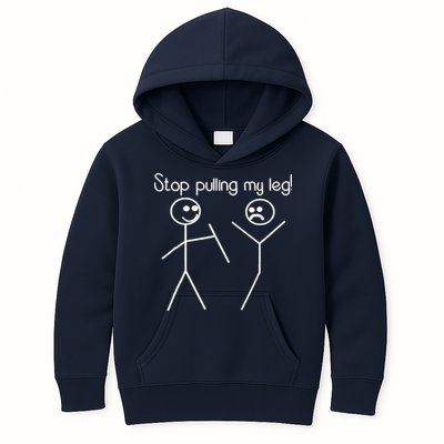 Funny Stop Pulling My Leg Pun Slogan Funny Kids Hoodie