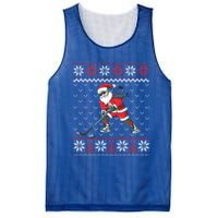 Funny Santa Playing Hockey Christmas Ugly Sweater Gift Mesh Reversible Basketball Jersey Tank