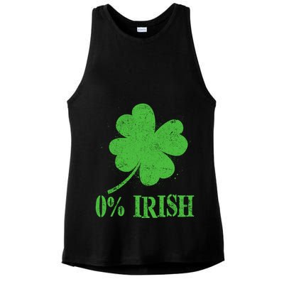Funny St Patricks Day Zero Percent Irish Distressed Shamrock Clover Ladies PosiCharge Tri-Blend Wicking Tank