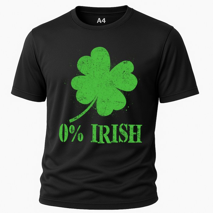 Funny St Patricks Day Zero Percent Irish Distressed Shamrock Clover Performance Shirt