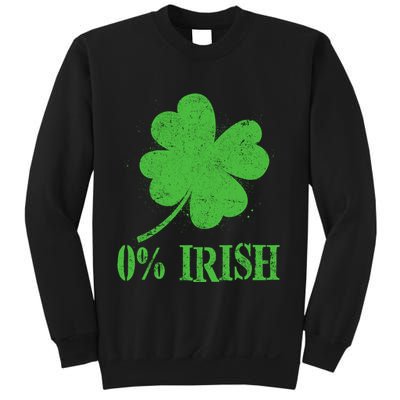 Funny St Patricks Day Zero Percent Irish Distressed Shamrock Clover Sweatshirt