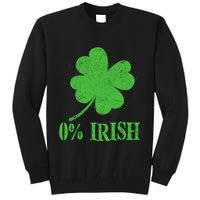 Funny St Patricks Day Zero Percent Irish Distressed Shamrock Clover Sweatshirt