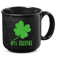 Funny St Patricks Day Zero Percent Irish Distressed Shamrock Clover 15oz Campfire Ceramic Mug